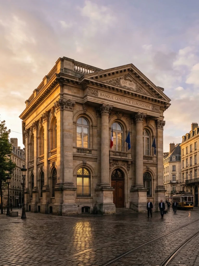 Architecture d’une banque européenne traditionnelle représentant les limites d’une détention bancaire classique.