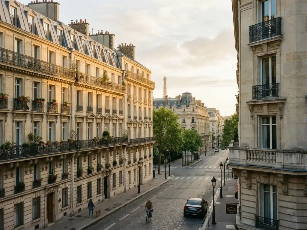 Immeubles haussmanniens à Paris symbolisant le patrimoine et les investisseurs français.