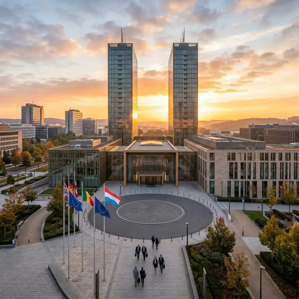 Cour de justice européenne à Luxembourg illustrant le cadre juridique international du pays.
